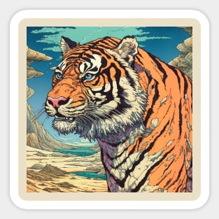 Tiger Portrait On Alien Planet Sticker